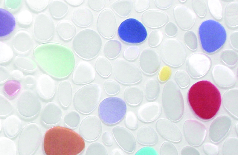 Superficie con motivos de piedras de colores