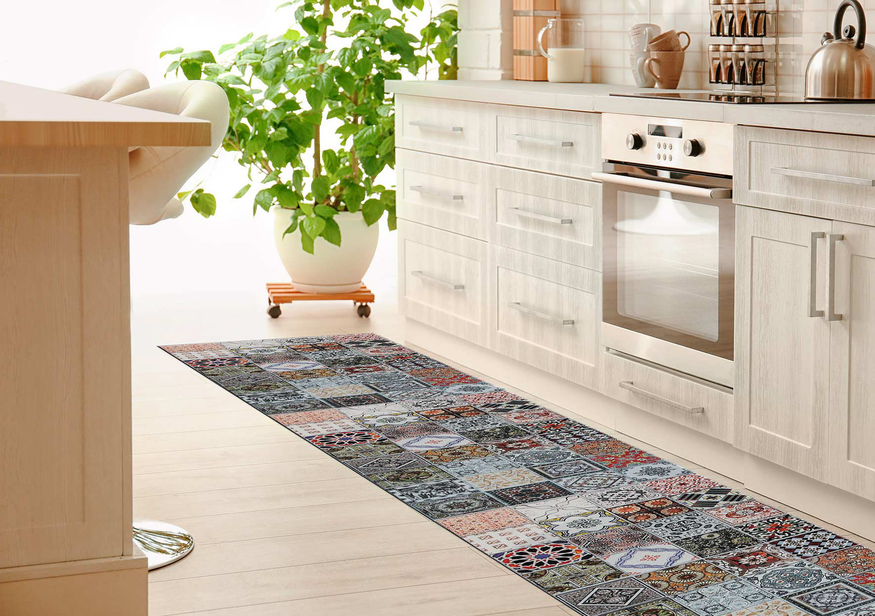Alfombra de PVC en una cocina